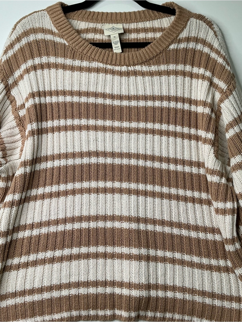 St John’s Striped Sweater Brown And White Size XL Quality Apparel Preowned